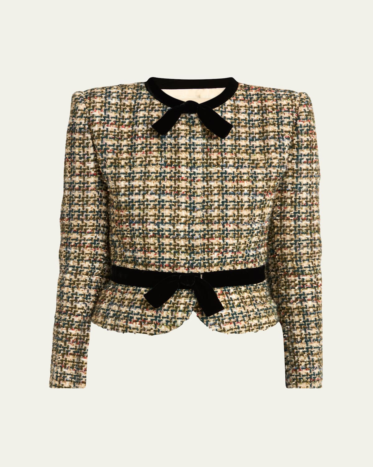 Velvet Bow Tweed Jacket | Bergdorf Goodman