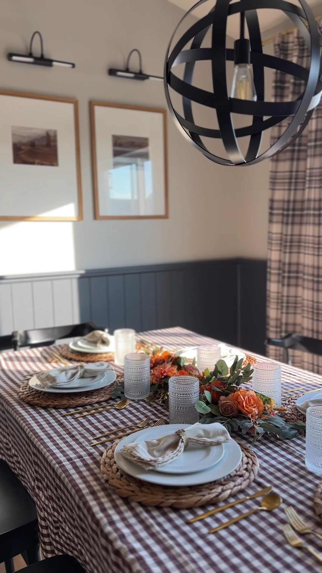 Thanksgiving tablescape!

McGee and Co, Amazon home, plaid curtains, gingham tablecloth, beaded glasses, brass napkin rings, cloth napkins

#LTKWatchNow #LTKStyleTip #LTKHoliday