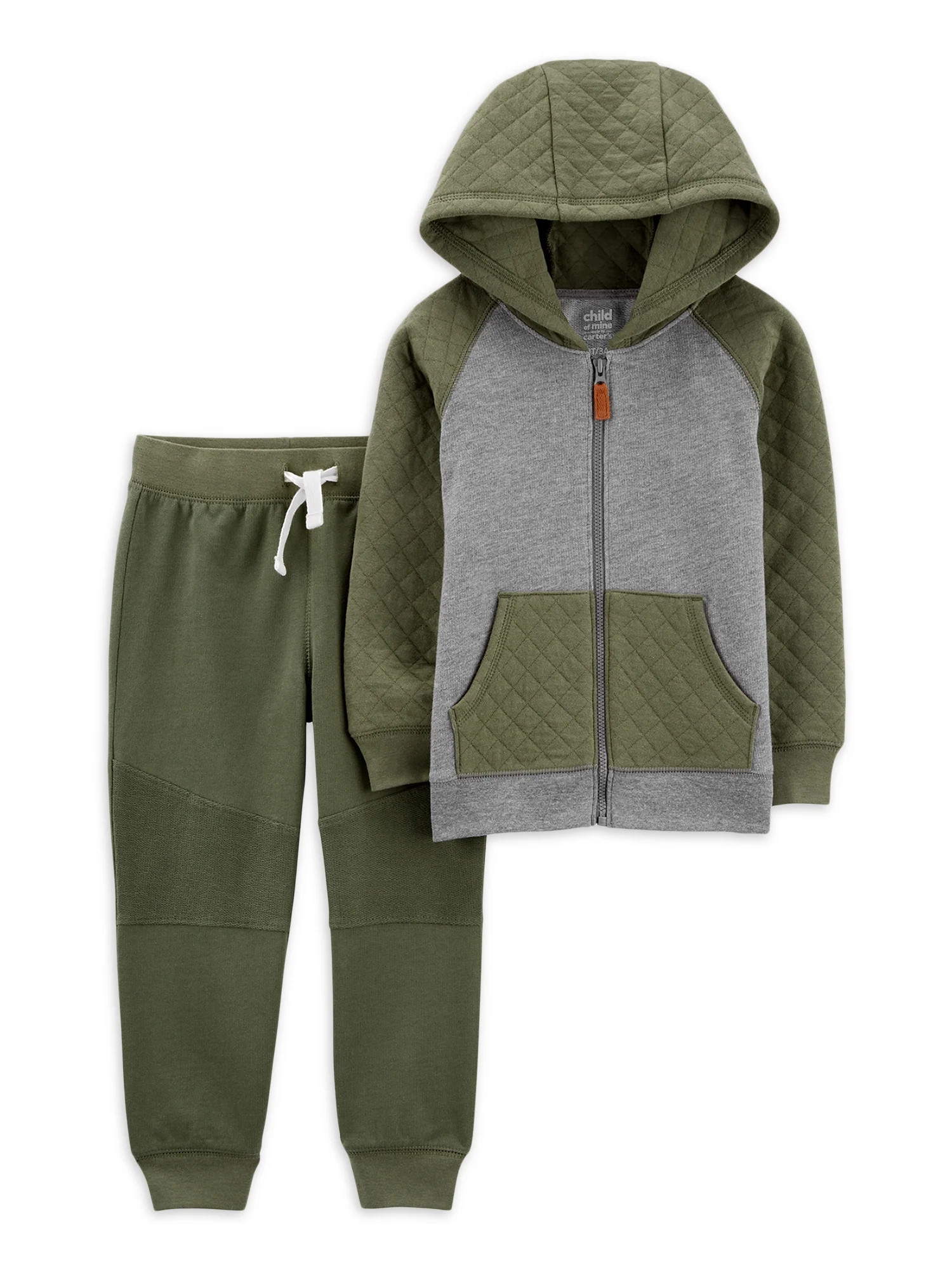 Carter's Child of Mine Baby and Toddler Boy Zip Hoodie and Jogger Pants Outfit Set, 2-Piece, Size... | Walmart (US)