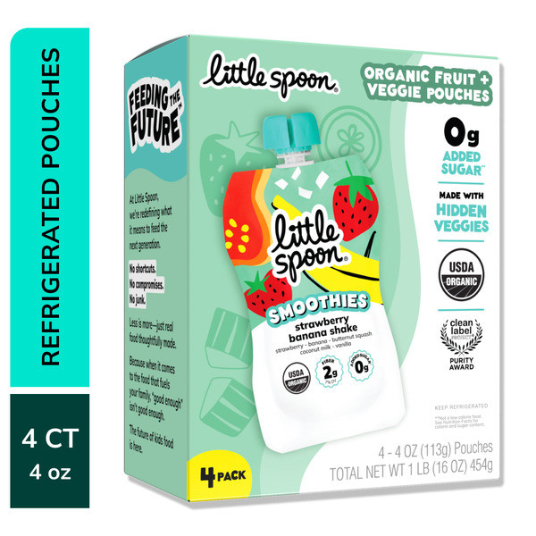 Little Spoon Strawberry Banana Organic Smoothie Pouches | Instacart