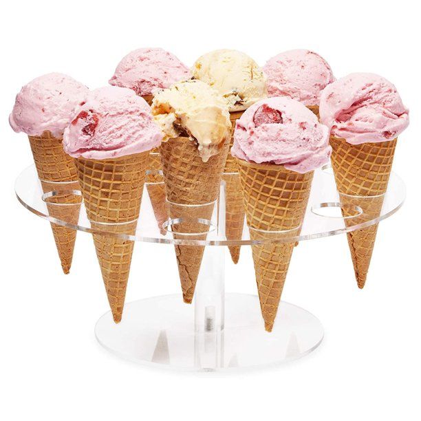 Clear Ice Cream Cone Holder Stand for Birthday Party Supplies & Decorations, 10 x 4 in. - Walmart... | Walmart (US)