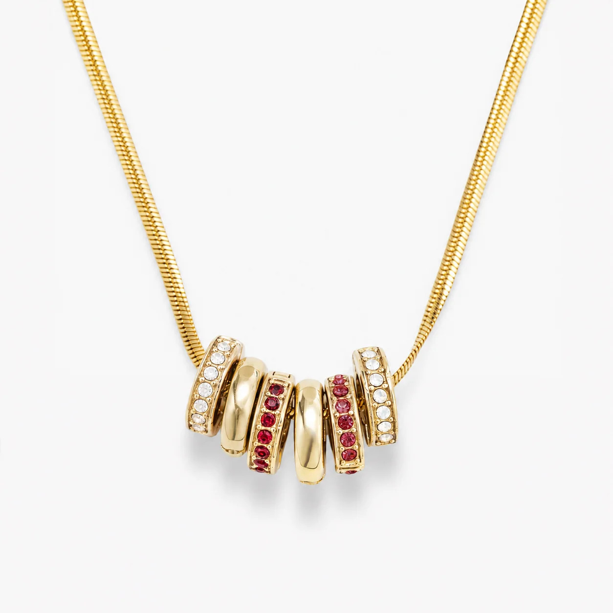 Solar Necklace + Ruby + Diamond Charm Set | La Lune