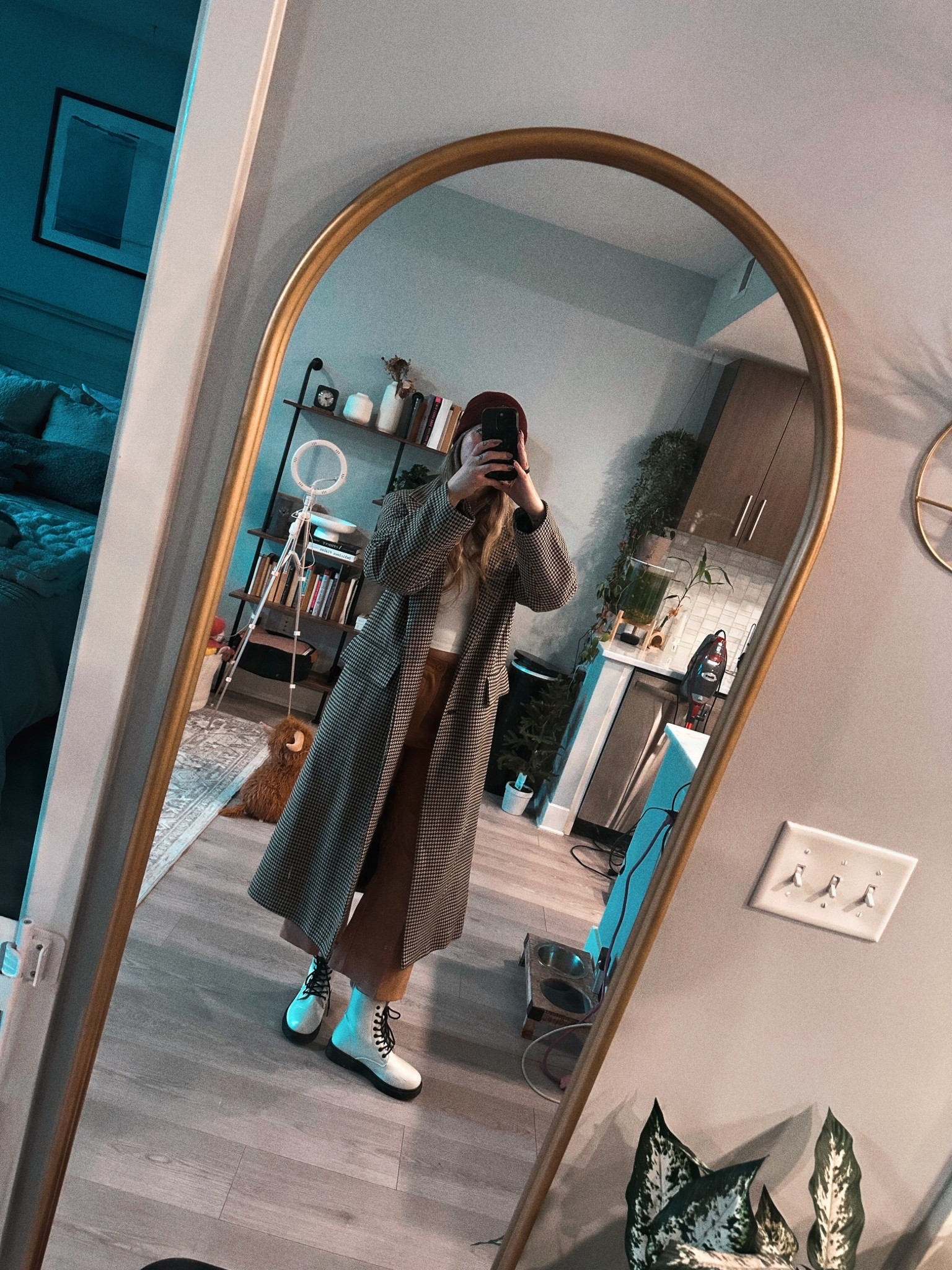 beanie: thrifted 
t-shirt: target
cropped trousers: amazon
coat: target
boots: doc martens 

#LTKdayinmylife #LTKootd #LTKgrwm