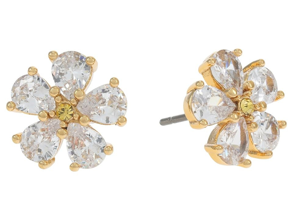 Kate Spade New York Bursting Blooms Studs Women's Earring Clear/Gold, Brass/Cubic Zirconia | Zappos