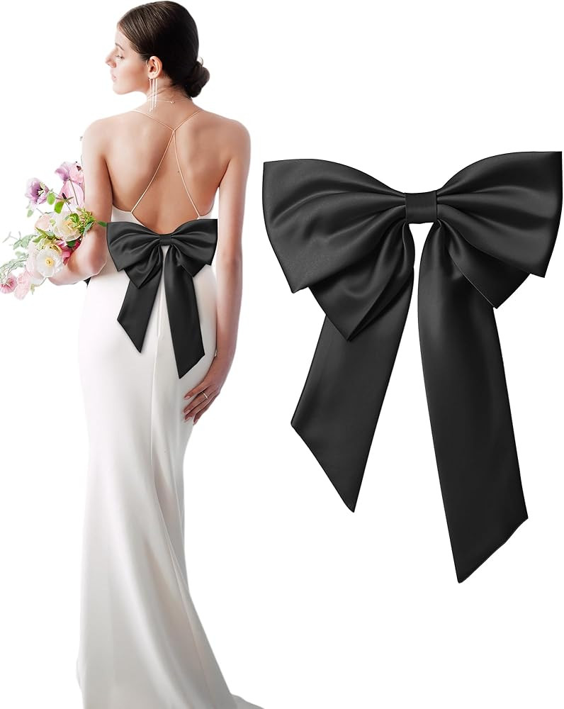 Bencailor Satin Detachable Bow for Dress Removable Bow Train Bowknot Waist Sash Belt Bride Formal... | Amazon (US)
