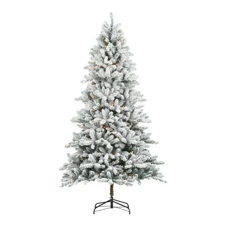 Holiday Time Pre-Lit Birmingham Fir Pre-Shaped Christmas Tree, 7.5', Clear | Walmart (US)