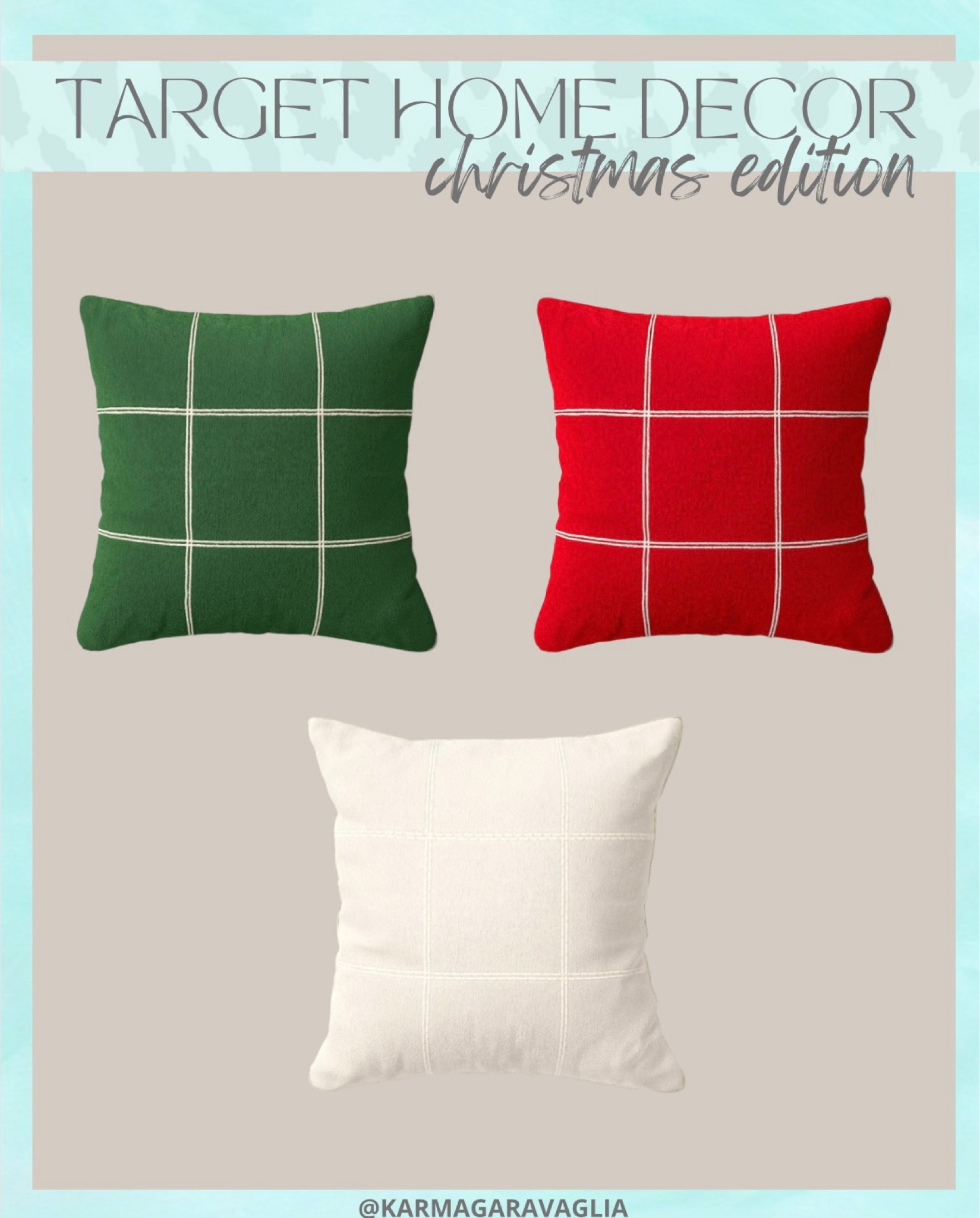 Target Christmas decor, holiday decor, holiday pillows, Christmas pillows, Target home decor, decorative holiday pillows 

Follow me @karmagaravaglia for more fashion finds, beauty faves, lifestyle, home decor, sales and more! So glad you’re here!! XO!!

#LTKhome #LTKSeasonal #LTKHoliday