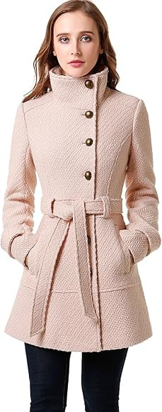 BGSD Women Wool Blend Belted Walking Coat | Amazon (US)