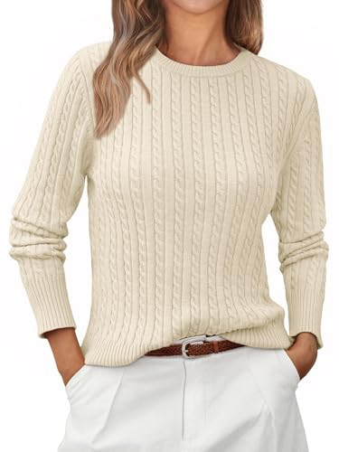 LILLUSORY Cable Knit Sweater Womens Soft Pullover Lightweight Ladies Business Casual Trendy Sweat... | Amazon (US)