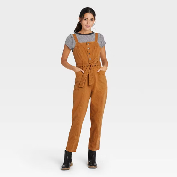 Women's Tie-Front Denim Overalls - Universal Thread™ | Target