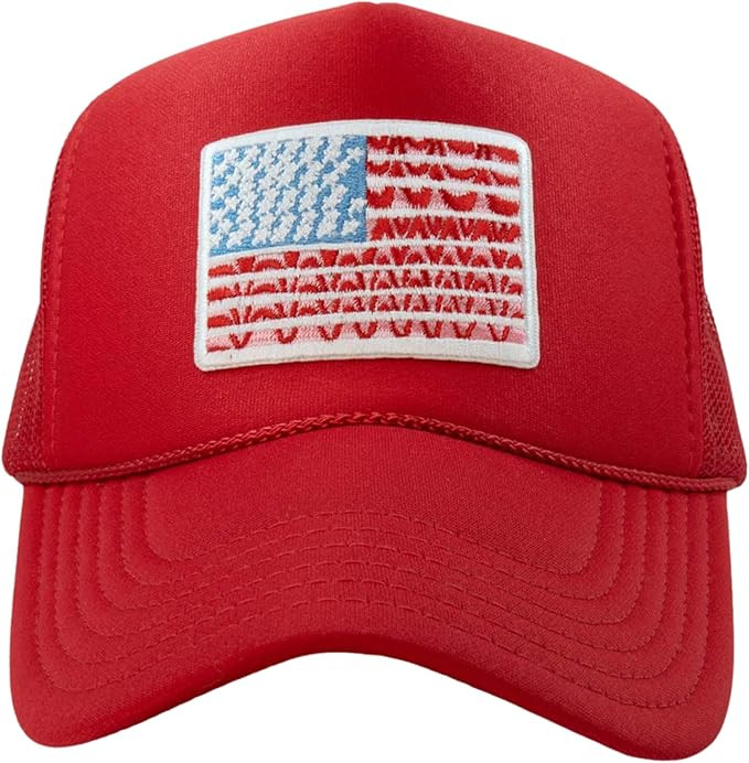 KATYDID American Flag Hat - Foam Trucker Hat with Embroidered Flag - Adjustable, Snapback USA Hat... | Amazon (US)