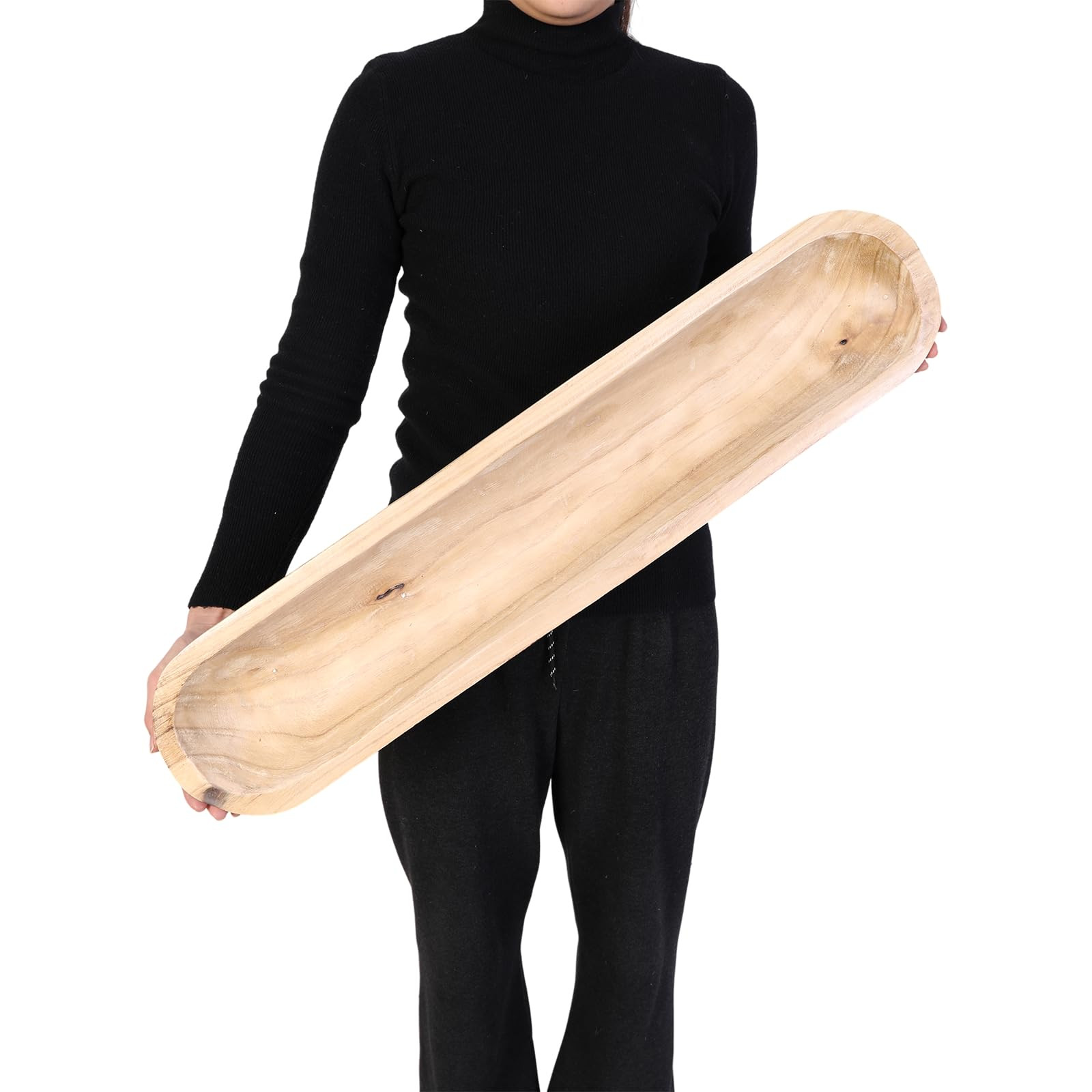 Athaliah Wooden Dough Bowl, 30 Inch Hand Carved Rustic Long Wood Dough Bowls for Decor, Vintage D... | Amazon (US)