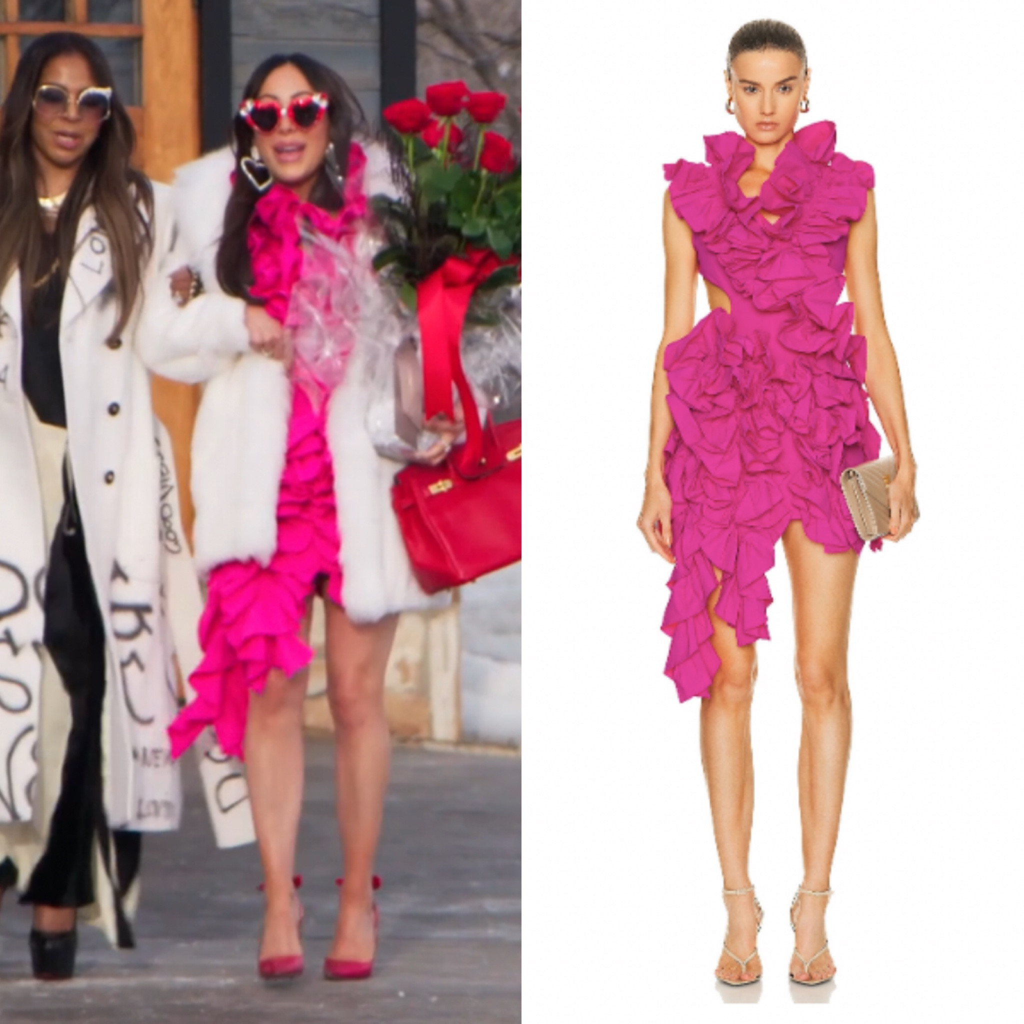 Angie Katsanevas’ Pink Ruffle Dress