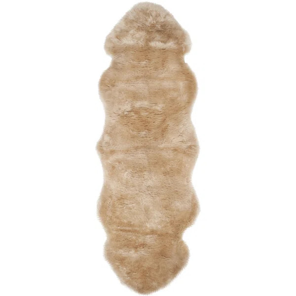 Pavlova Sheepskin Area Rug in Natural Beige | Perigold