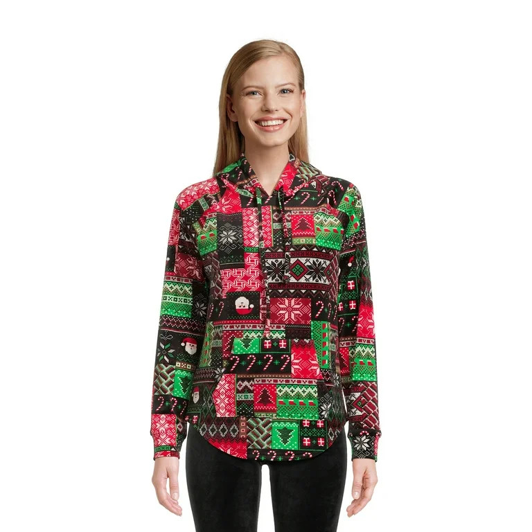 No Boundaries Juniors Christmas Pullover Hoodie, Sizes XS-3XL | Walmart (US)