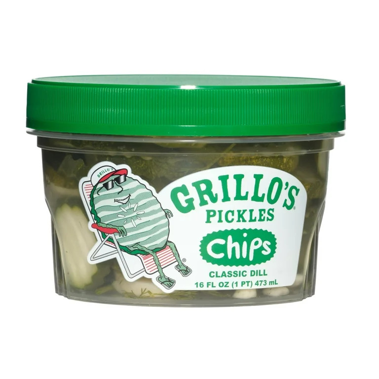 Grillo's Pickles Classic Dill Pickle Chips, 16 fl oz Tub | Walmart (US)