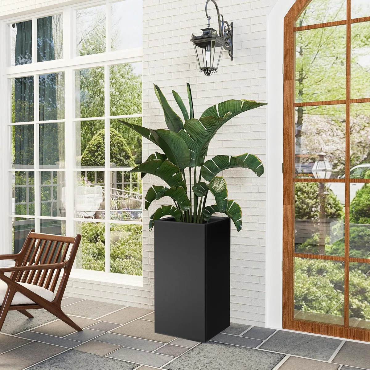 Tall Metal Cube Planter For Outdoor Plants 15" L X 15" W X 30" H 2 Pack, Heavy Duty Steel Planter... | Wayfair North America
