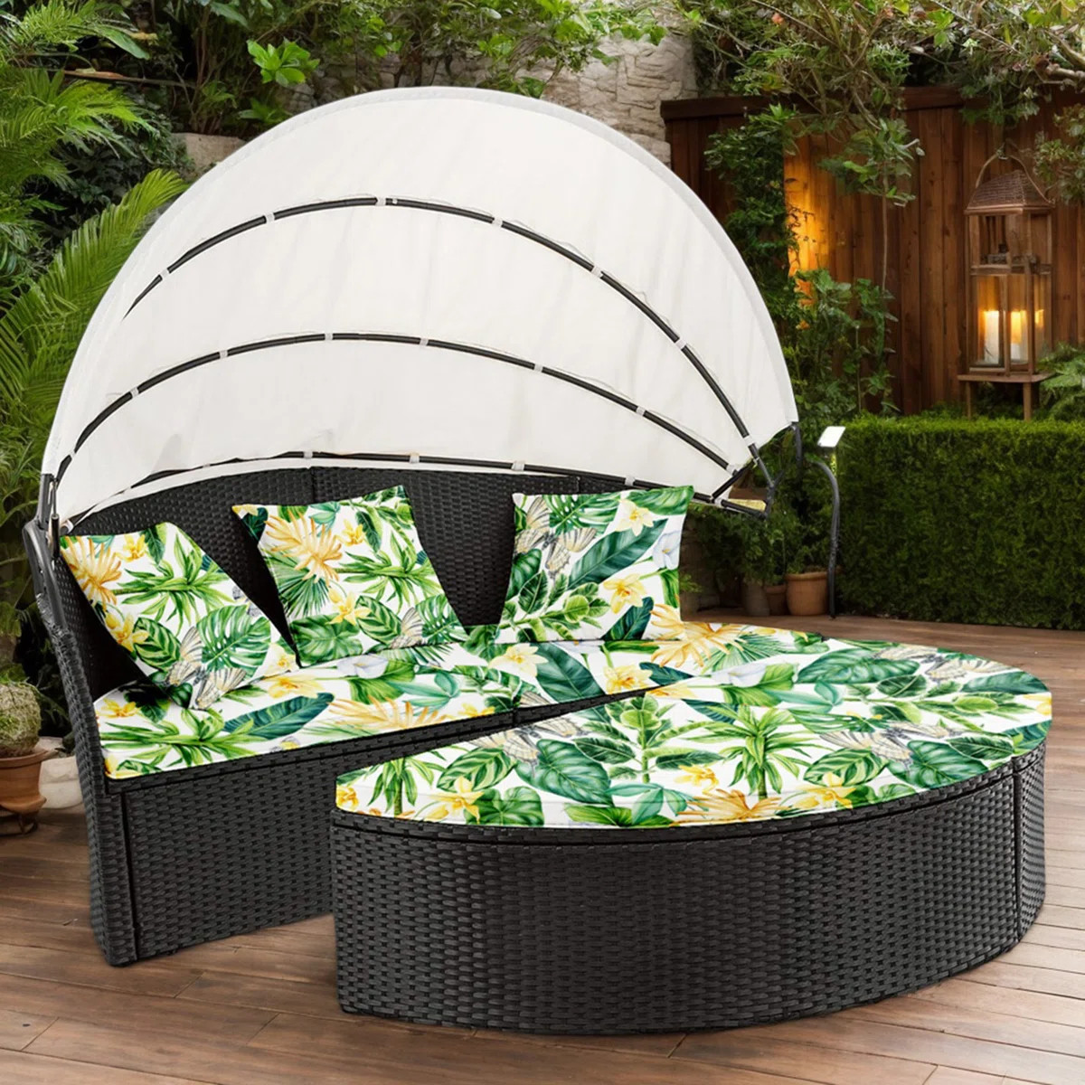 66-Inch  2 In 1 Round Daybed Cover Set, Includes Mattress Protector & 3 Separate Pillow Covers, 5... | Wayfair North America
