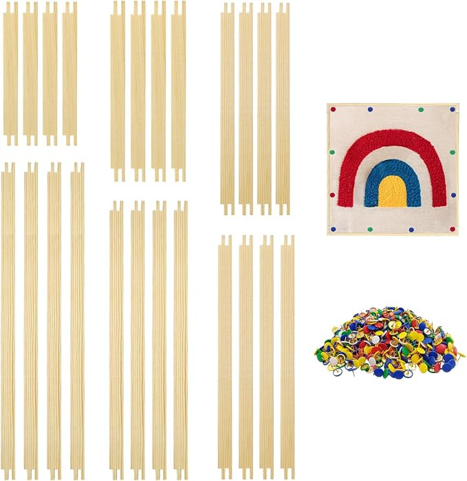 12 Sets Stretcher Bars for Needlework with 100 Tacks,6 Sizes 24Pcs Wooden Canvas Splicing Stretch... | Amazon (US)