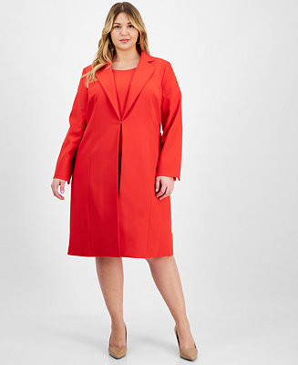 Le Suit Plus Size Elongated Blazer Dress Suit Set - Macy's | Macy's