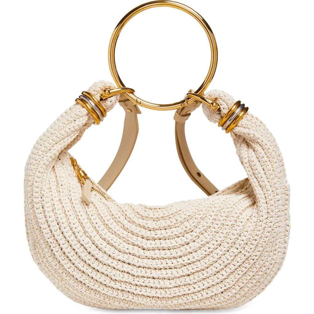 Chloé Small Bracelet Crochet Hobo Bag in Deep Ivory at Nordstrom | Nordstrom