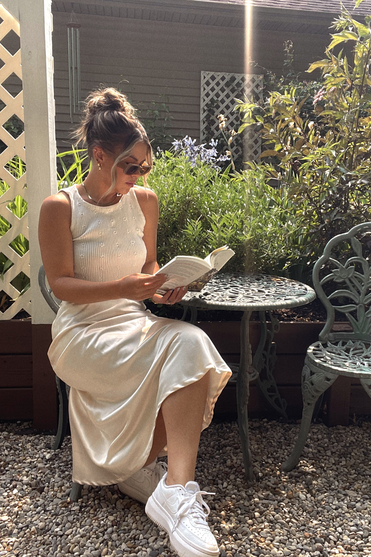 Chic casual look
Summer outfit, summer look, satin skirt, satin maxi skirt, maxi skirt, white platform Nike sneakers, white sneaker, white platform sneaker, white crop top, crop tank top, casual tank top, casual look, chic outfit, trendy look, staple piece, 

#LTKunder50 #LTKunder100 #LTKstyletip