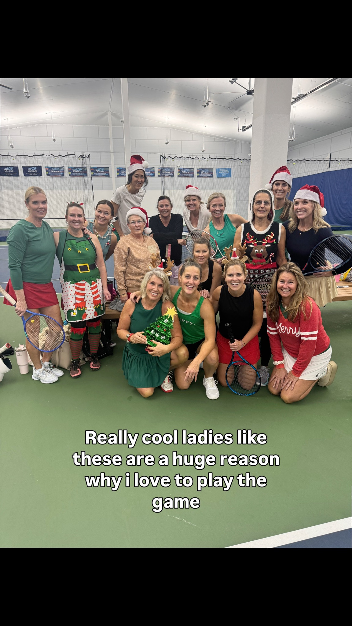 Tennis is a great way to get exercise, make friendships and wear fun tennis clothes! 

Today was our annual tennis Christmas party and it was a great time! 

Do you play? Would you like to play? I love talking tennis. Always feel free to drop me a DM. 💖🎾


#LTKActive #LTKstorytime #LTKHoliday
