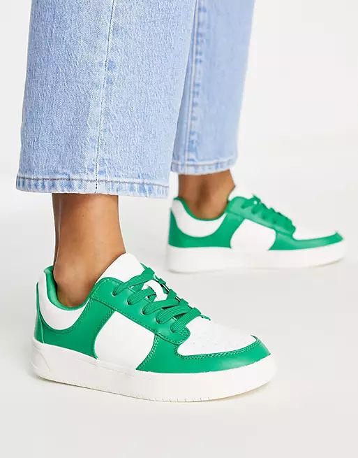Monki basketball sneakers in bright green - MGREEN | ASOS (Global)