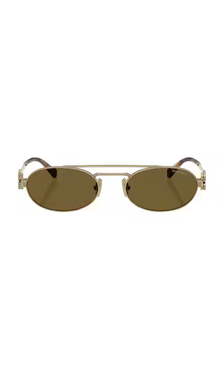Oval Sunglasses in Brass Gold | Revolve Clothing (Global)