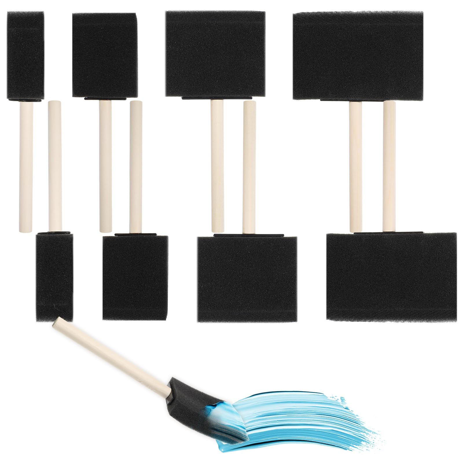 8pcs Paint Sponges for Painting,4 Size of Foam Brushes for Staining with Wooden Handles,Sponge Pa... | Amazon (US)