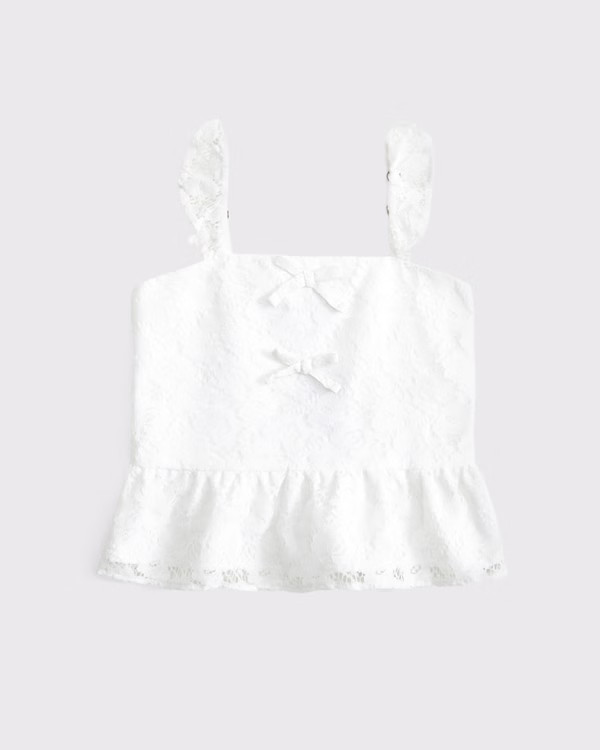 girls lace bow top | girls clearance | Abercrombie.com | Abercrombie & Fitch (US)