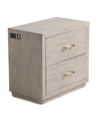 Large Grey Two Drawer Nightstand | Marshalls