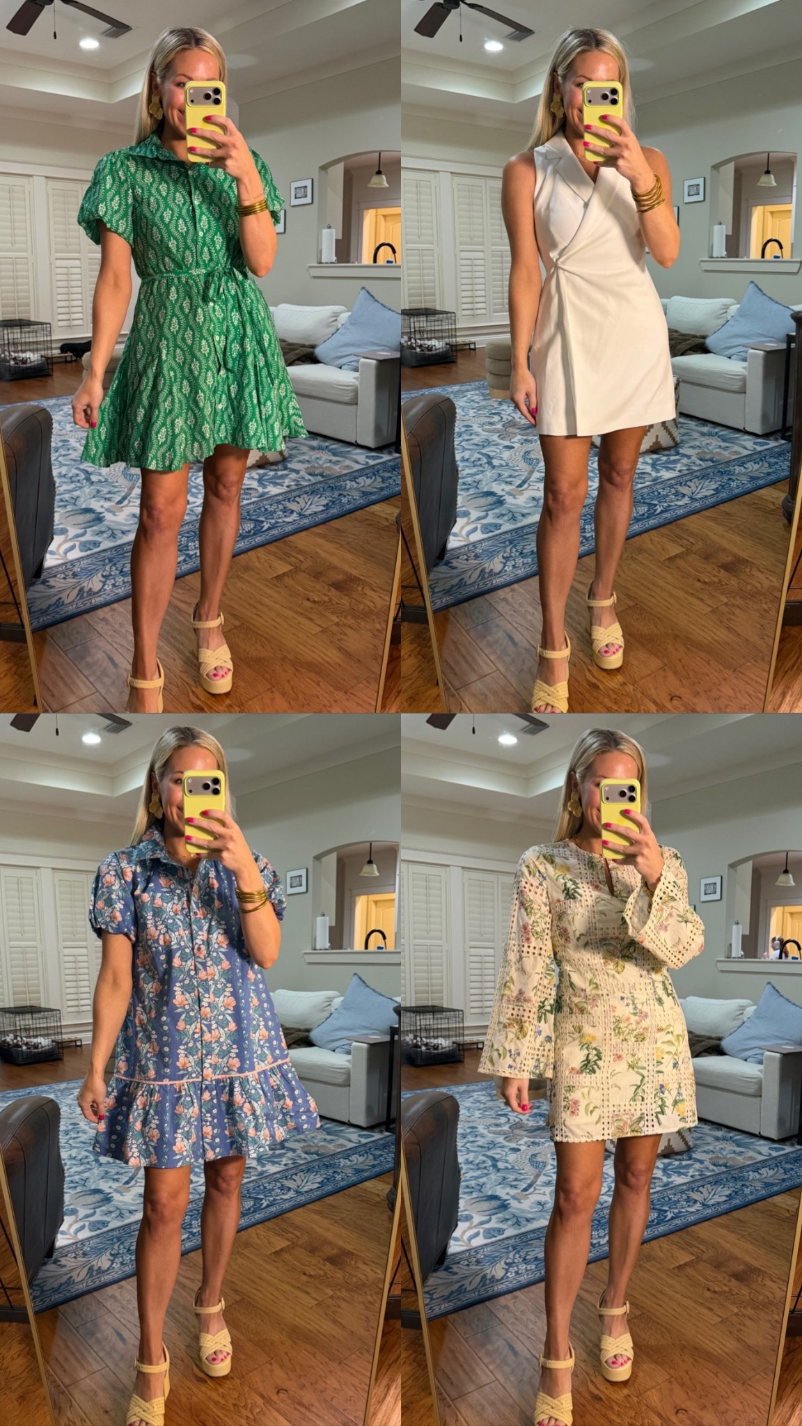 New spring Belk arrivals! Love the colors and prints and fits of all of these! 
Green- small petite 
White- 2 but need a 4
Blue- small 
Floral- small 

#LTKmomlife #LTKootd #LTKSeasonal