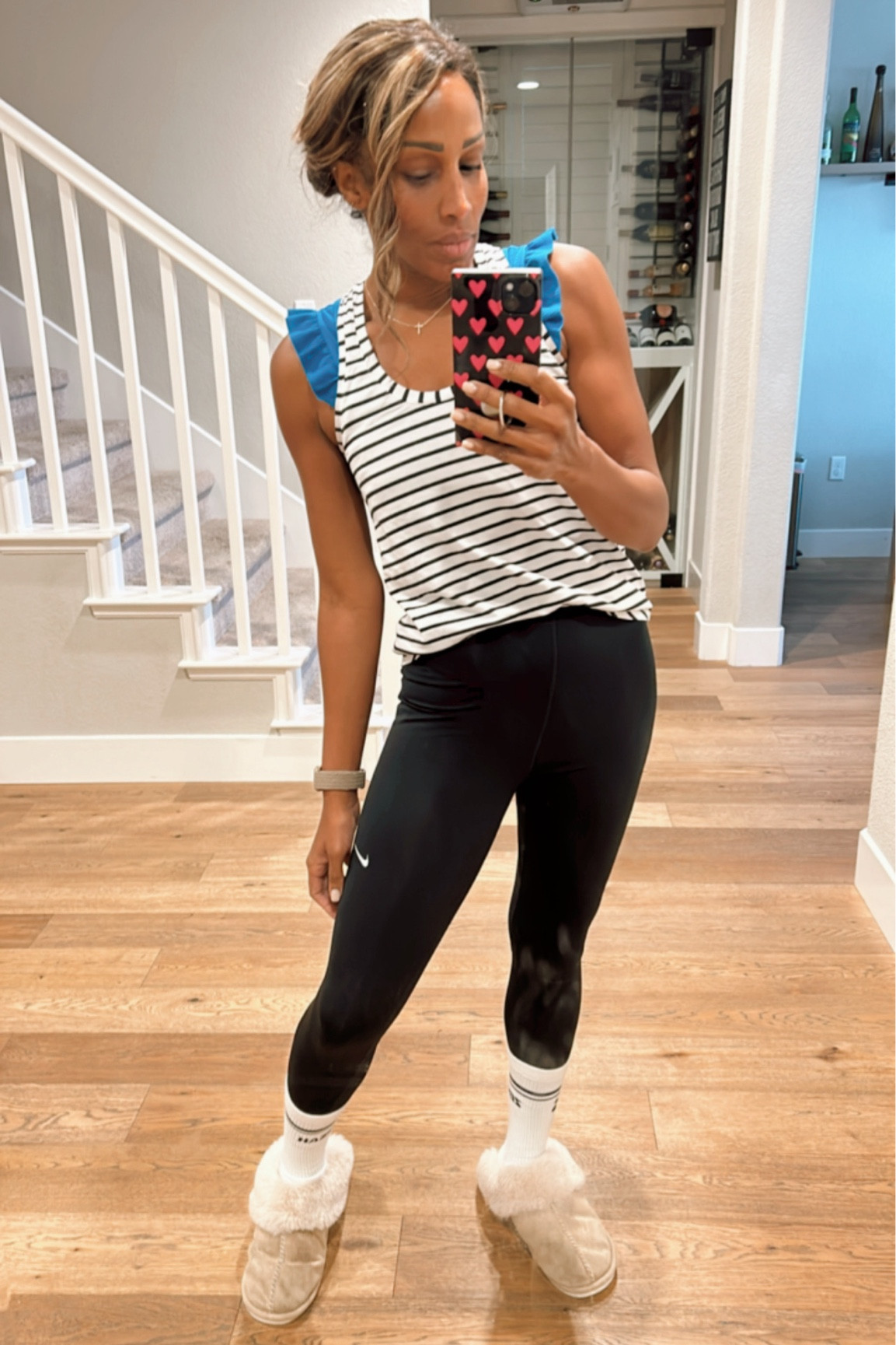 Workout ootd 

#womensfitness #nike #ruffle #sportsbra #socks #workoutoutfit #gymoutfit 

#LTKfitness #LTKfindsunder100 #LTKstyletip