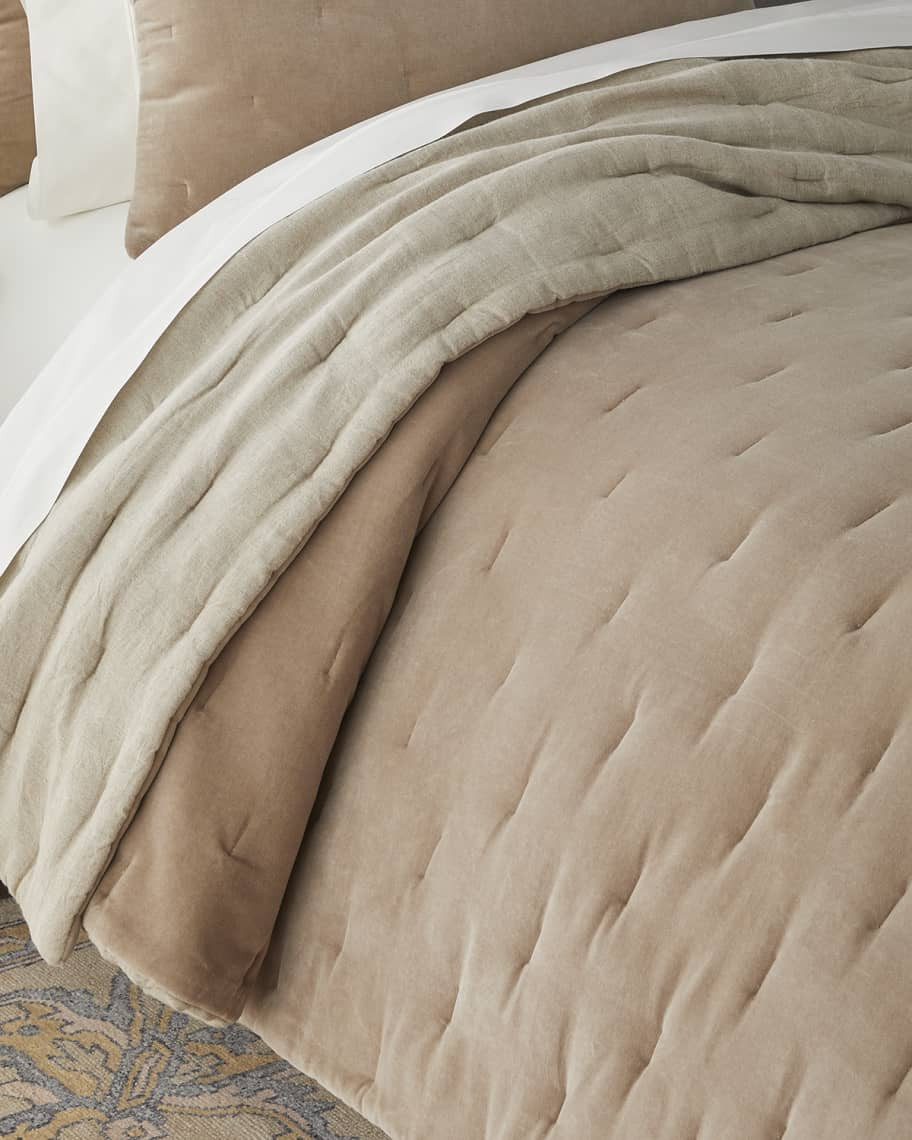 Amity Home Mesa Linen & Velvet King Quilt | Neiman Marcus