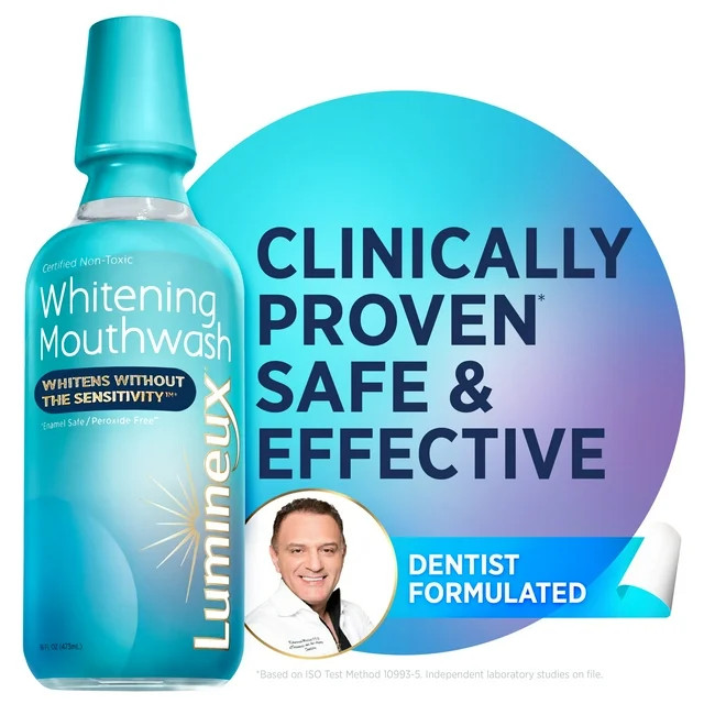 Lumineux Non-Toxic, Dentist Formulated Whitening Mouthwash, 16oz | Walmart (US)