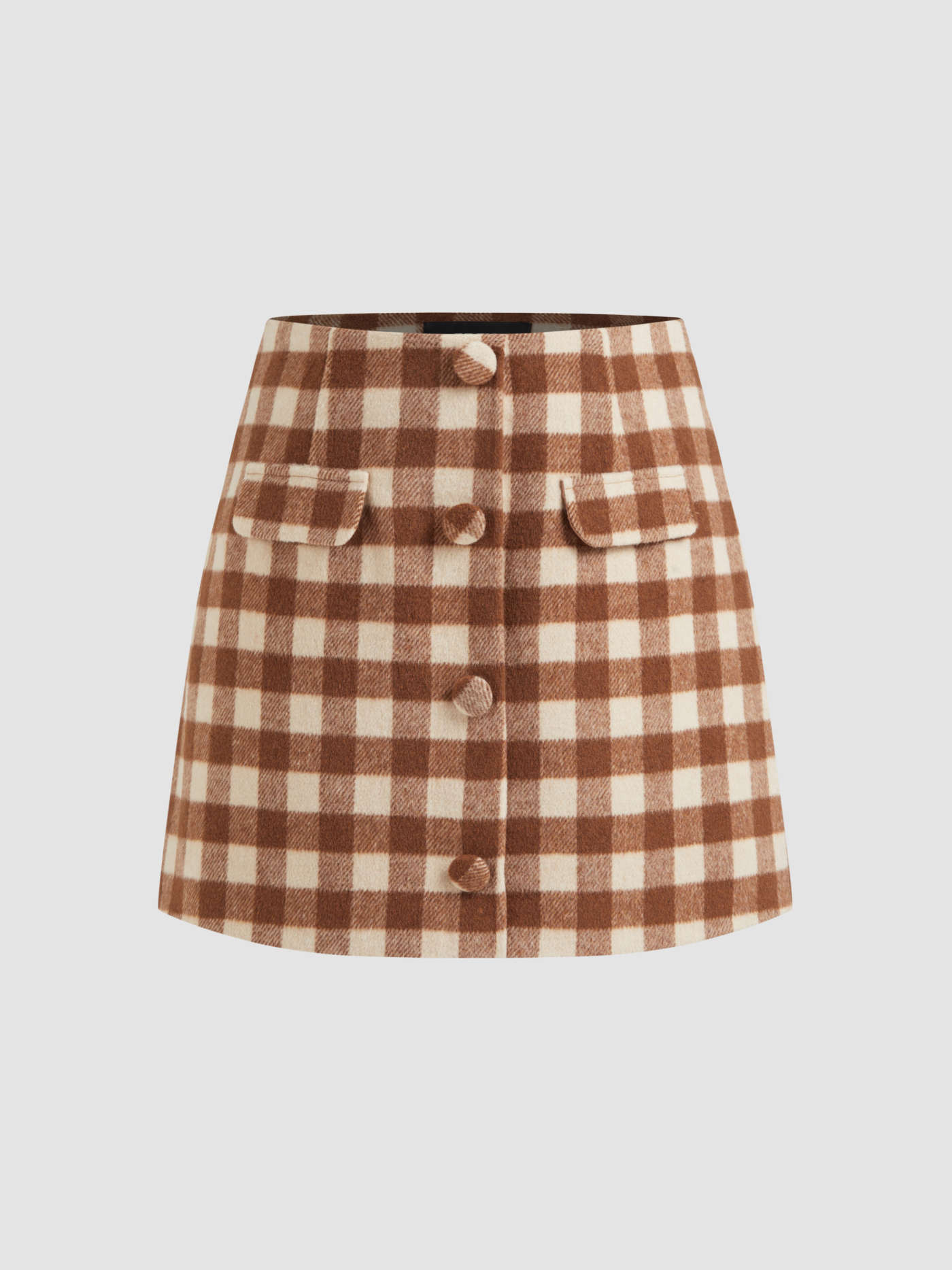 Wool-look Mid Rise Gingham Mini Skirt | Cider
