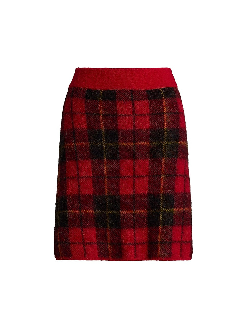 Women's Check Alpaca-Blend Knit Miniskirt - Red Plaid - Size Medium | Saks Fifth Avenue