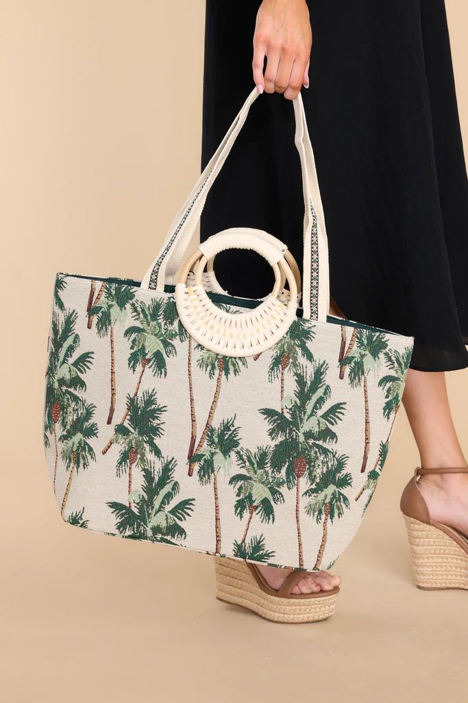 Search For Paradise Beige Palm Tree Bag | Red Dress 