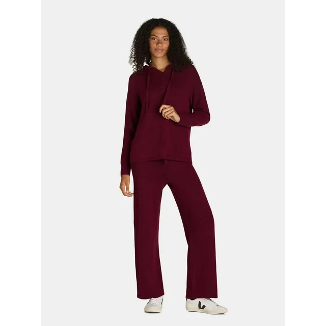 Time and Tru Women's and Women's Plus Sweater Hoodie and Pants Set, 2-Piece, Sizes XS-4X | Walmart (US)