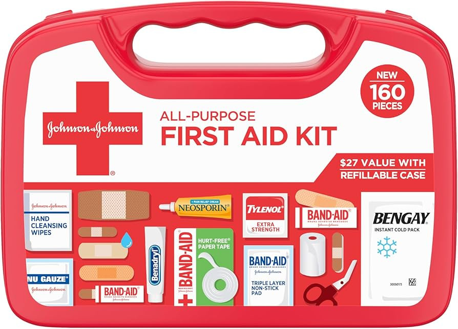 All-Purpose Portable Compact First Aid Kit for Minor Cuts, Scrapes, Sprains & Burns, Home, Car, T... | Amazon (US)