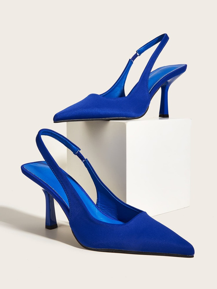 Point Toe Slingback Pyramid Heeled Pumps | SHEIN