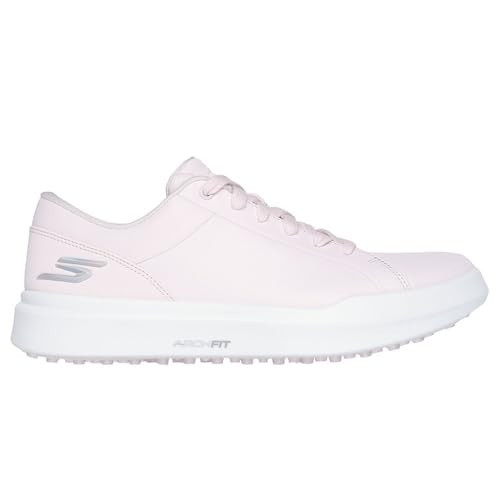Skechers Golf Women's Drive 6 Arch Leather Relaxed Fit Waterproof Golf Shoe Sneaker, Pink, 10 | Amazon (US)