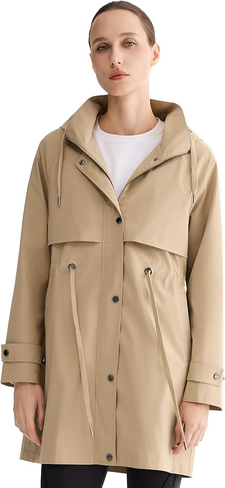 Orolay Women's Long Windbreaker Hooded Light Jacket Active Outdoor Anoraks | Amazon (US)
