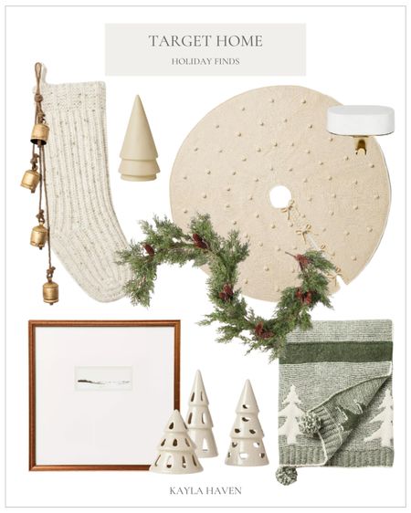 Affordable holiday and winter home decor! All of these Target pieces are new releases, are very affordable, and have great texture and character to them! I love this Swiss dot tree skirt, and this throw is so fun  

#LTKhome #LTKHoliday #LTKstyletip
