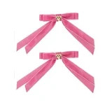 Packed Party Pink Velvet Hair Bows, 2 Hair Clips | Walmart (US)