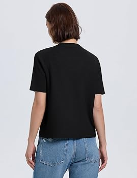 LOMON Womens Spring Summer Short Sleeve Cardigan Sweaters Trendy Crew Neck Button Down Lightweigh... | Amazon (US)