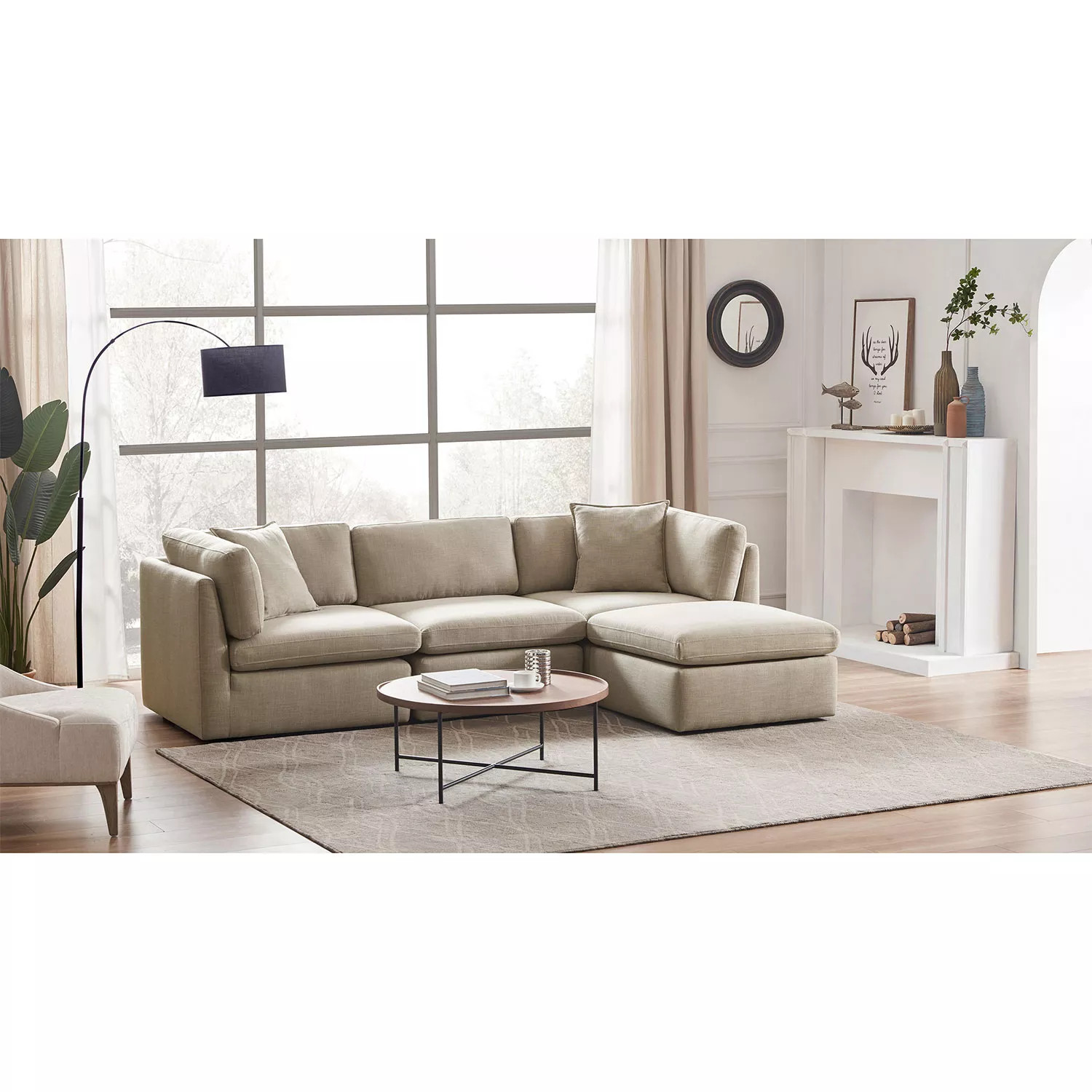 Member’s Mark Transitional Modular Fabric Sofa with Storage Ottoman, Assorted Colors | Sam's Club