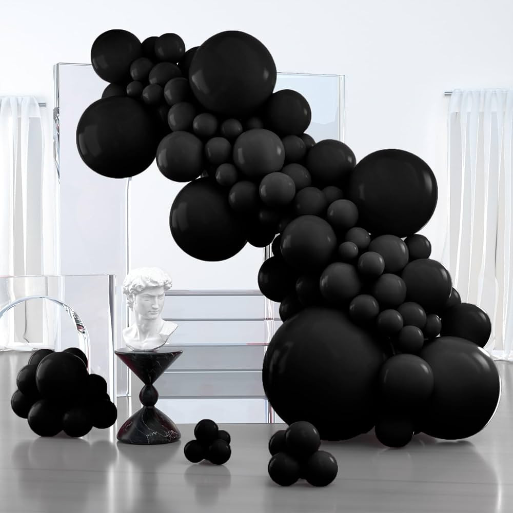 PartyWoo Black Balloons, 127 pcs Matte Black Balloons Different Sizes Pack of 36 Inch 18 Inch 12 ... | Amazon (US)