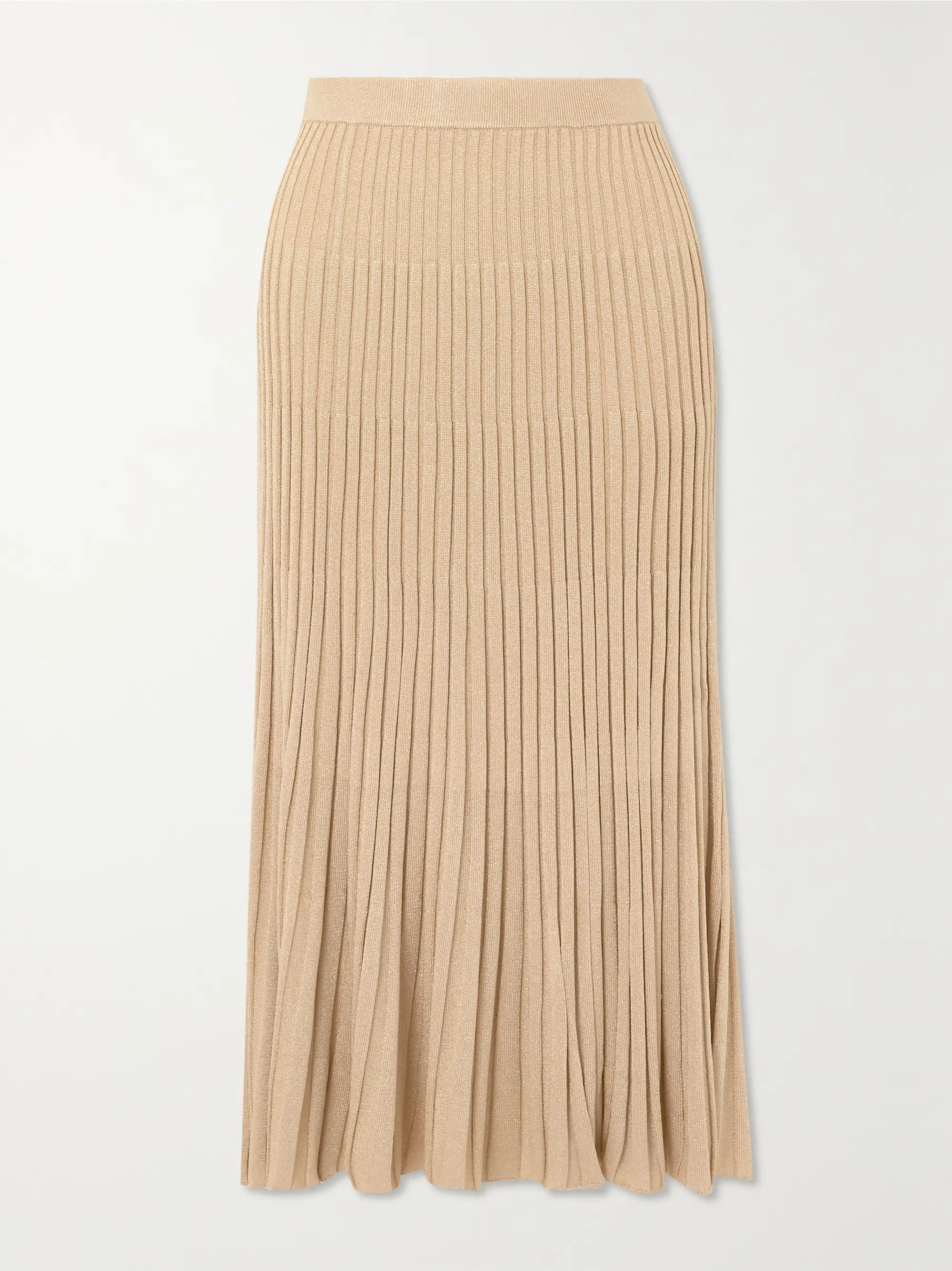 Pleated metallic knitted maxi skirt | NET-A-PORTER APAC